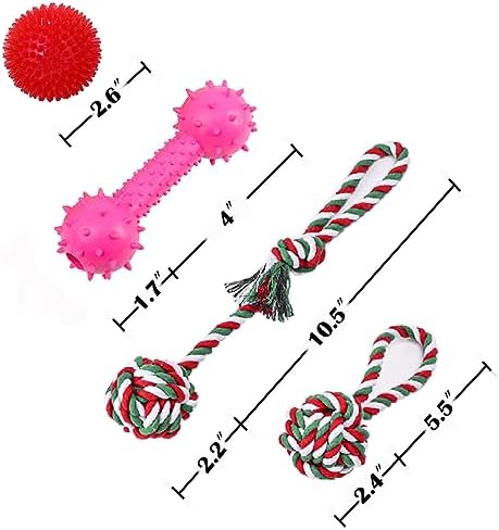 Dog Chew Toys,Dog Toys 5 Pack for Fun and Teeth Cleaning Dog Toys Pack