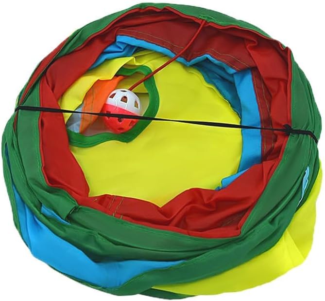 3-Way Collapsible Cat Tunnel Tube Toy Rainbow Y-Shape