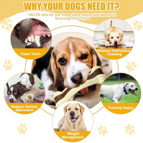 Sosation 10 Pcs Dog Chew Toys for Aggressive Chewers, 6.3 x 2.17 Inch