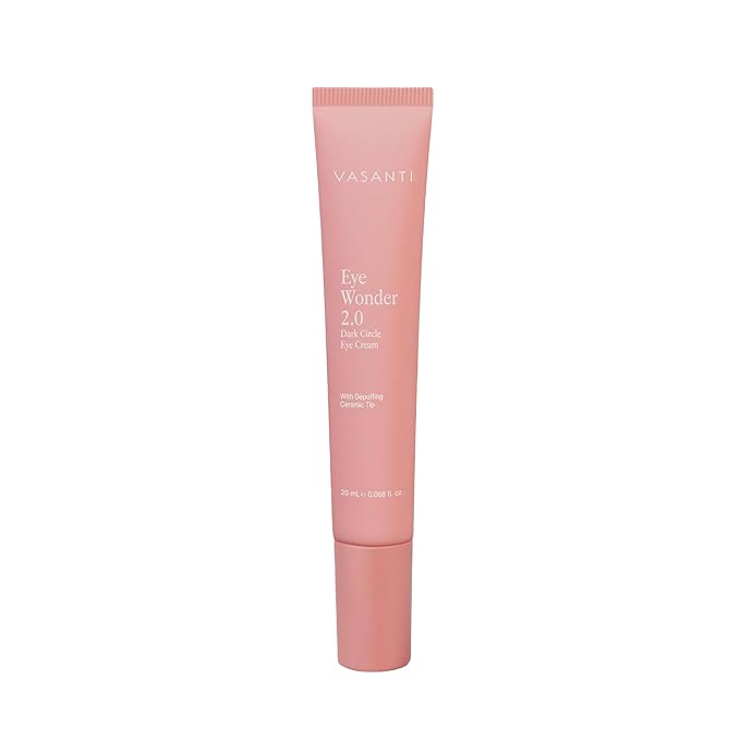 VASANTI Eye Wonder 2.0 Dark Circle Eye Cream – Brightening Treatment for Dark Circles, Puffiness & Fine Lines – Vegan, Paraben-Free Formula with Cooling Ceramic Tip Applicator – 20mL