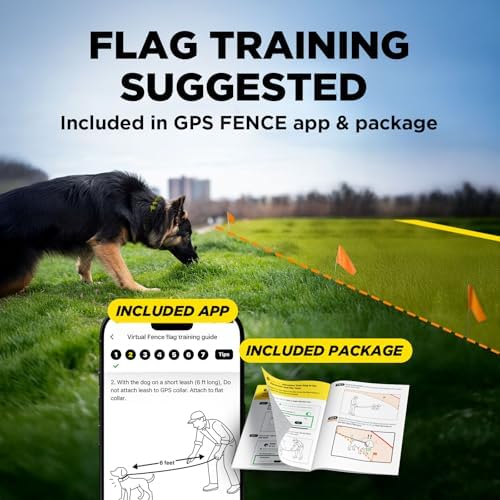 Dogtra Training Flags for GPS Fence/SMART Fence – 50-Pack Neon Orange Boundary Markers – Flexible, Weather-Resistant Yard Flags for Wireless Fence Training, Pet Containment, Safe Outdoor Setup