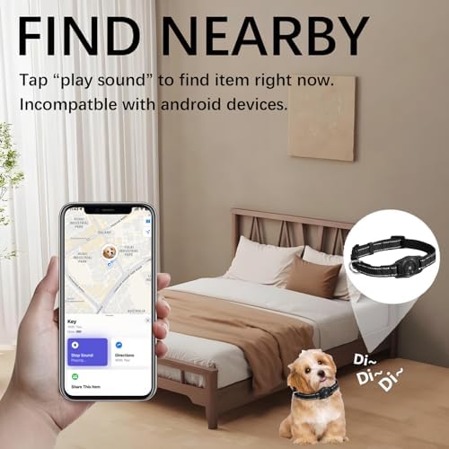 Waterproof Air tag Dog Collar - Reflective, Built-in Tracker with Bluetooth Connectivity（Included Tracker） Soft-Padded Adjustable Buckle (Black, M)