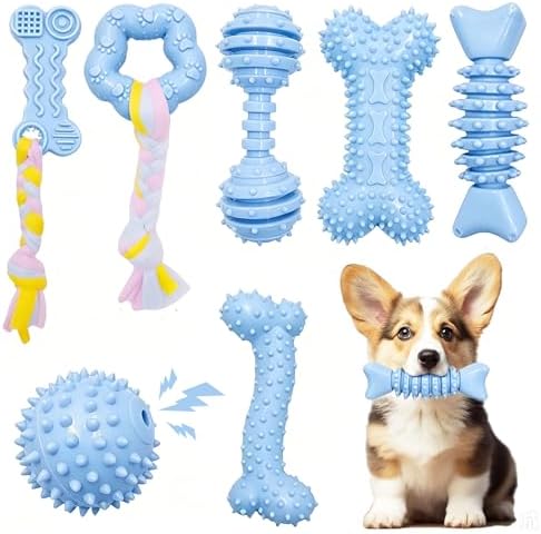 Puppy Toys - 7 Pack Puppies & Small Dogs Chew Toys for Teething,Relieves Teething Anxiety, Soft & Durable Interactive Toys, Not for Heavy Chewer