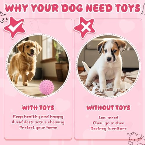 9pcs Pink Puppy Toys for Teething Treat Interactive to Keep Them Busy