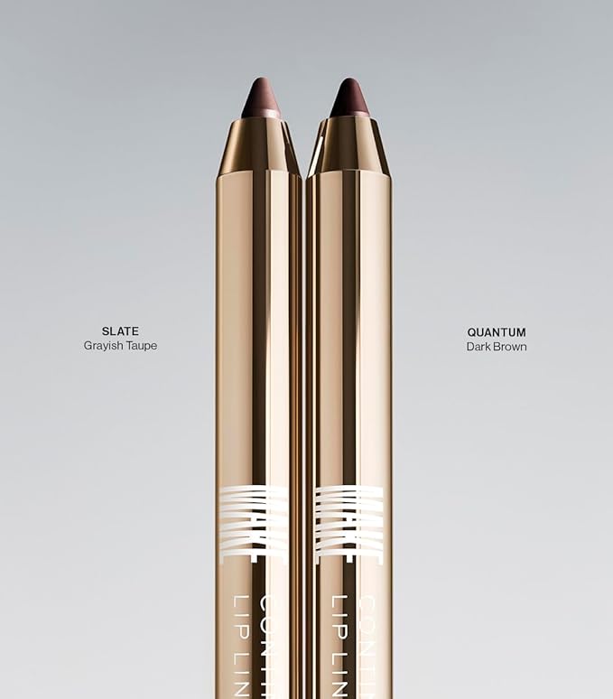 MAKE Beauty Continuum Lip Liner – Long Lasting Creamy Liner with Velvet Matte Finish – Includes Built-In Sharpener and Blending Brush – Highly Pigmented Dark Brown Lip Color – Shade, Quantum