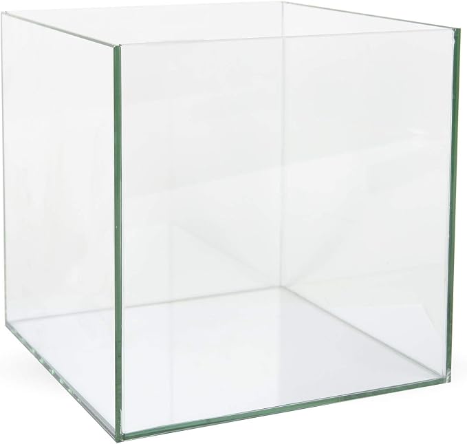 Clear Floral Glass Square Planter 10" H x 10" W x 10" L - Cube Vase Vision Glass Pot