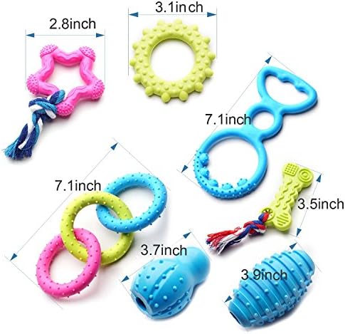 SZKOKUHO Small Dogs Puppy Chew Toys 17Pack Cute Variety Shape Multi Colors Designs to Bite Anytime Enjoy Teething Toys Training Supplies