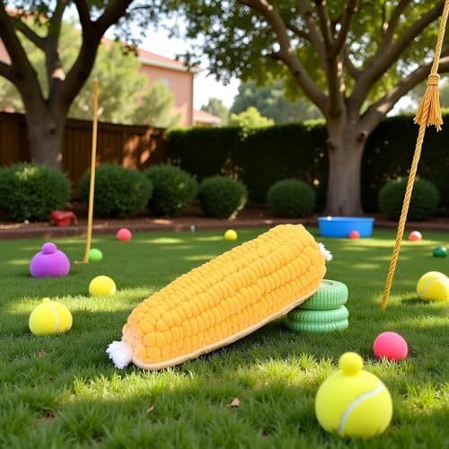 Pet Dog Corn Shape Squeaky Bite-Resistant Interactive Play Chew Toy Pet Supplies Dog Toy Corn, Dog Toys Aggressive Chewers for Dog