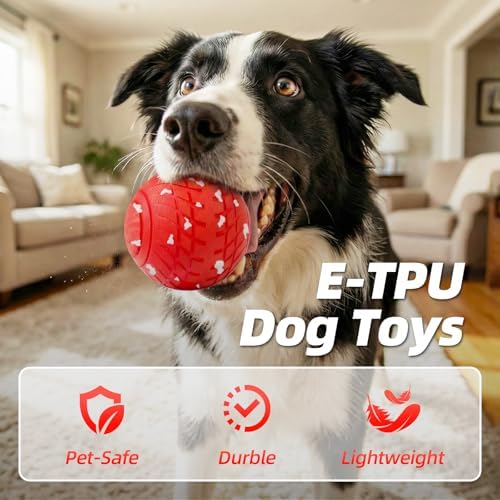 Diman Interactive Dog Balls Toys: 3.2 inch Automatic Moving Dog Toys, Red