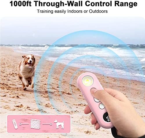 Bousnic Dog Training Collar with Remote - 1000ft Dog Shock Collar for 10-120lbs Small Medium Large Dog Waterproof Rechargeable e Collar with Beep/Vibrate/Safe Shock(1-16) Modes