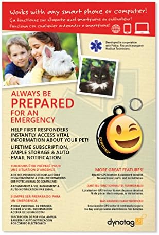 Dynotag® Web Enabled Super Pet ID Smart Tag with DynoIQ™ & Lifetime Recovery Service. Play Series: Round (Wink)