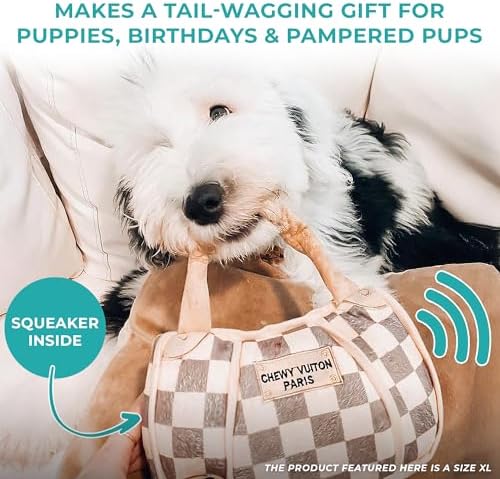 Haute Diggity Dog Chewy Vuiton Handbag Plush Dog Toy, Designer Parody Toy