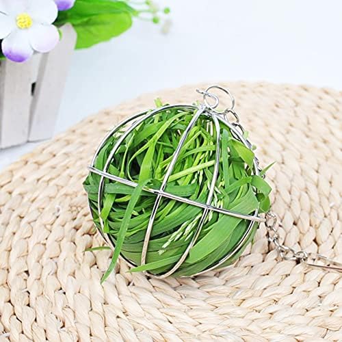 4 PCS Hay Feeder Ball, Hay Rack Ball, Small Animal Stainless Steel Grass Ball Grass Rack Ball for Rabbit Guinea Pig Hamster Hay Dispenser Hanging Ball Feeder Toy Rabbit Pet Supplies