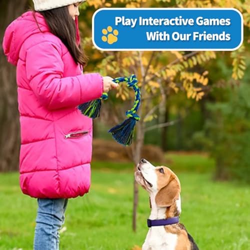 WDZZHOT [2 Pack] Dog Rope Toys, Dog Chew Toy for Medium and Small Dogs, 3 Knots Heavy Duty Puppy Rope Toy, 100% Cotton Tug of War Dog Toys for Boredom, Teeth Cleaning