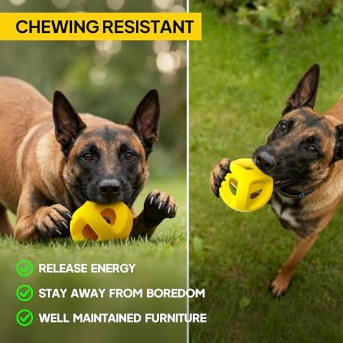 PetiFine Natural Rubber Dog Ball,Large Dog Toys for Aggressive Chewers,4.5"