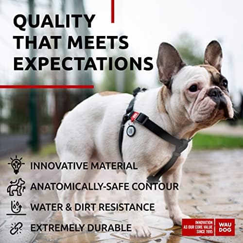 WAUDOG Waterproof Dog Harness with QR Code Tag & Metal Clasp