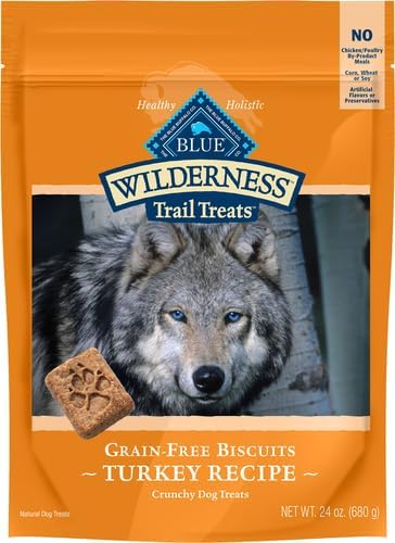 Blue Buffalo Wilderness Turkey Crunchy Dog Biscuits, Grain-Free, 1.5 Pound (Pack of 6)