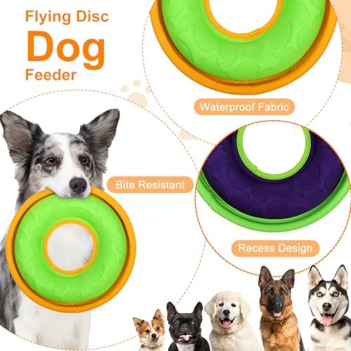 3 Pcs Pet Flying Discs - 9.05 Inch, Interactive Flyer Toys, Feedable Lightweight Catch and Fetch Toys for Small Medium Large Dogs, Floats in Water & Safe on Teeth
