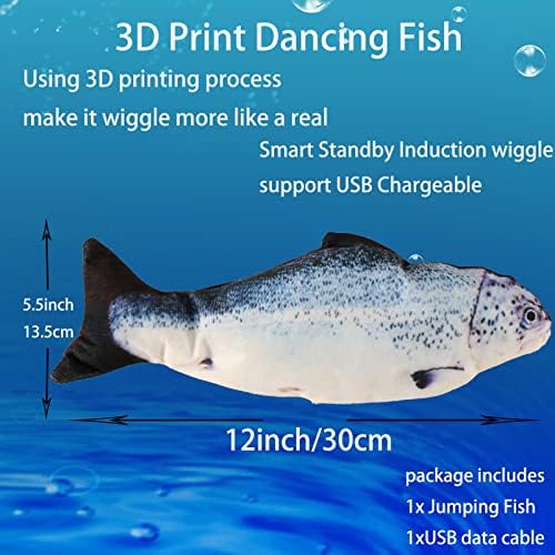 Flopping Fish Electric Cat Dog Pet Toy,Realistic Moving Rocking Interactive
