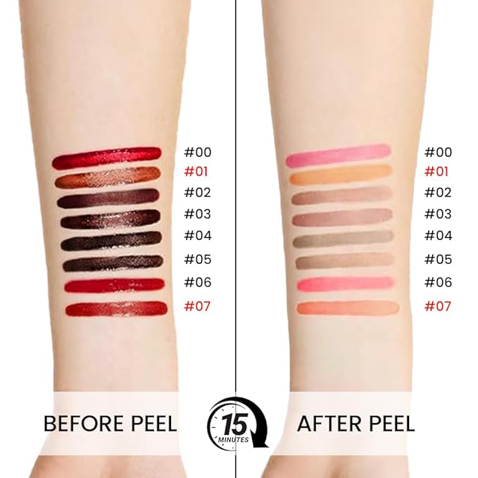 2Pcs Orange Brown& Orange Red Liquid Matte Lip Liner Stain Peel Off with Tweezer, Long Lasting Waterproof Matte Lipstick Lip Gloss Tattoo for Women, Transfer-prof Lip Tint Makeup for All Skin Types