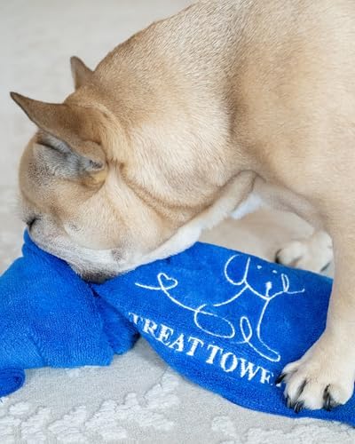 Treat Towel for Dogs – Snuffle Towel for Mental Stimulation & Enrichment, Interactive Lick Mat Alternative, Washable Microfiber, Boredom Buster Nose Work Toy for All Breeds – Blue