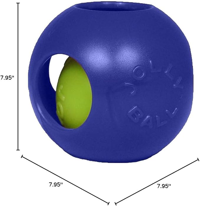 Jolly Pets Teaser Ball Interactive Dog Toy, 8 in Large, Blue