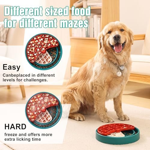 3-Level Slow Feeder Dog Bowl, Interactive Puzzel Toy & Lick Mat