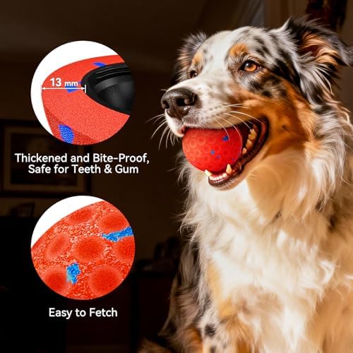 Interactive Dog Toys, Chew-Proof Dog Ball for Aggressive Chewers