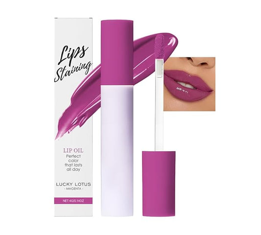 Nourishing High-Shine Lip Gloss,Hydrating & Moisturizing Lip Tint, Non-Sticky, Long-Lasting Glossy Lip Stain,Softens & Plumps Lips for Smooth,Gentle Formula for Dry Lips 01#Magenta