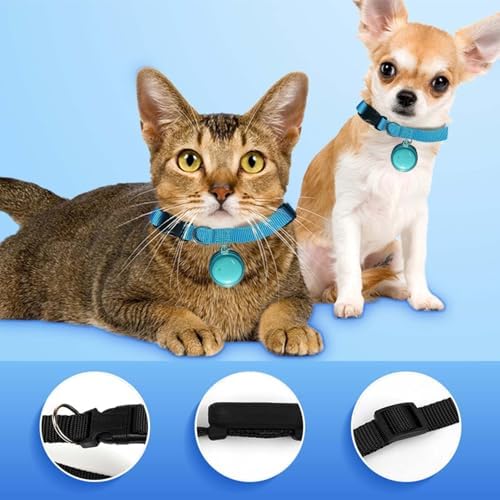 Mini Bell Cat Tracker, Mini Tracker for Pet iOS & Android, Waterproof Cat Collar with Finder Tag, Cats GPS Tracker Collar with Safety Elastic Buckle, Smart Pet Tracker Location (C-Android)
