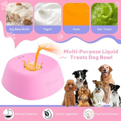 Yipetor Dog Lick Bowl, Rolled Ball-in Slow Feeder Enrichment Puzzle Toys