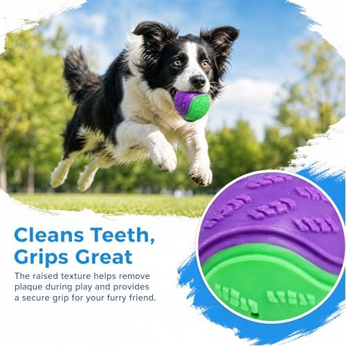 6Pcs Glow Rubber Dog Balls, 2.5 Inch for All Dogs