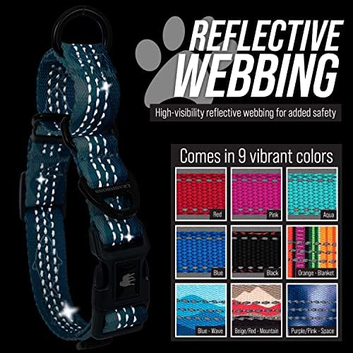 Leash Boss Martingale Collar for Dogs | Reflective Nylon Dog Collar for Large Dogs, Medium and Small Dogs | No Pull Pet Training Collar | Quick Release Buckle, Adjustable Pet Collar