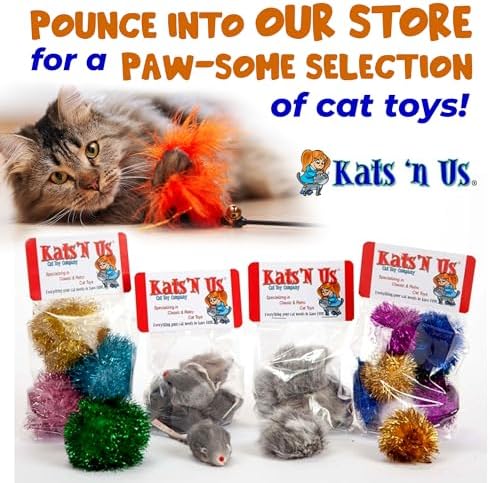 Kats'N Us 2 Inch Real Rabbit Fur Long Hair Mouse Cat Toy (2, White)
