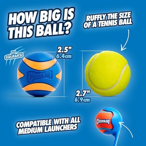 Chuckit! Ultra Ball and Launcher Bundle, Sport 18in, 2 Pack Medium 2.5in