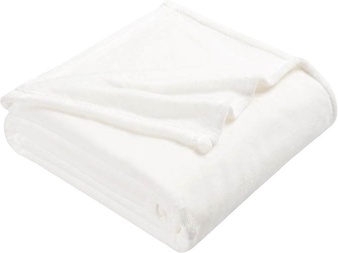 DREAMNINE Extra Large Solid Soft Comfy Fluffy Fleece Bed Blanket King Size 90" x 108", Luxury Decorative Fuzzy Blankets for Bedroom, Big Cozy Shaggy Warm Flannel Blanket for Winter Autumn Pet, White