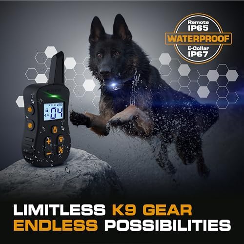 INVIROX Ultra K9 Dog Shock Collar, 124 Levels, Night Light, IP67 Waterproof (Black, 1 Dog)