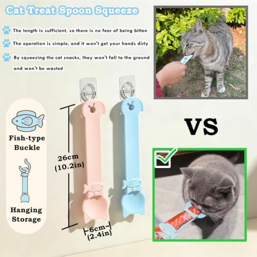 6PCS Set Cat Treat Spoon Squeeze,Can Lids, Opener Spatula and Spoon