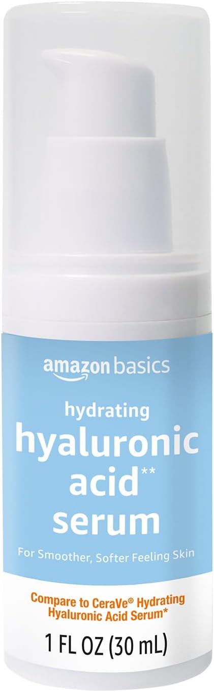 Amazon Basics Hydrating Hyaluronic Acid Serum with Essential Ceramides and Vitamin B, 1 Fluid Ounce