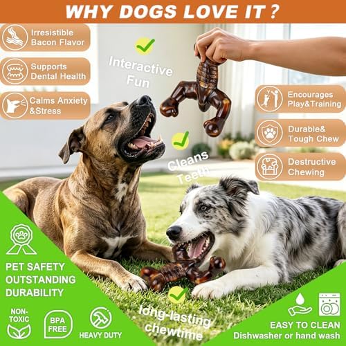 MOXIKIA Heavy Duty Dog Chew Toy for Aggressive Chewers, Medium Large Breed