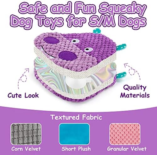 No Stuffing Dog Toys -8 Pack Squeaky Dog Crinkle Toys for Small Medium Dogs