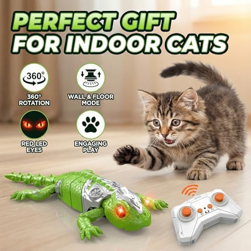 Lizard Cat Toy Wall Climbing Remote Control Toy for Indoor Cats