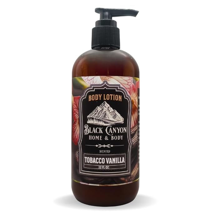 Black Canyon Tobacco Vanilla Scented Body Lotion with Lanolin and Jojoba Oil, 12 Oz