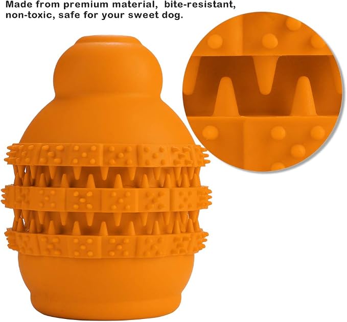 Dog Treat Toy, Gourd Shaped Rubber Food Dispenser
