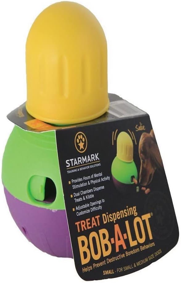 Starmark Bob-a-Lot & Outward Hound Nina Ottosson Treat Tumble Blue Interactive Puzzle Dog Toy, Small & All Breed Sizes