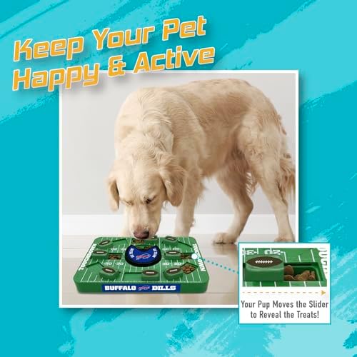 Pets First NFL Buffalo Bills Large Puzzle Toy, Dog Puzzle Treat Toy, New Large Size, Interactive Dog Treat Toy, Dog Slow Feeding Toy