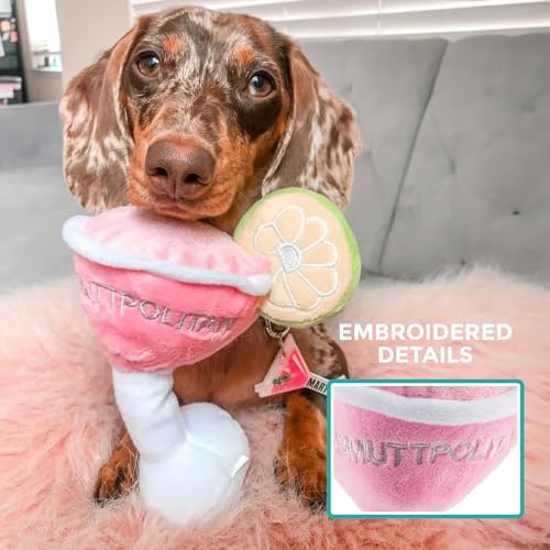 Haute Diggity Dog Cosmuttpolitan Plush Dog Toy, Cocktail Parody Chew Toys