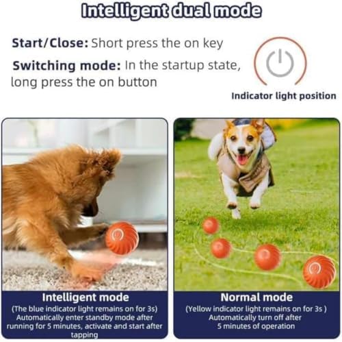 Interactive Dog Ball, Blue 2.2 Inch Electric Dog Toy for Small/Medium Dogs, Automatic Moving Electric Rolling Dog Toy, Ideal Gift for Dog Owners Seeking Interactive Rolling Ball