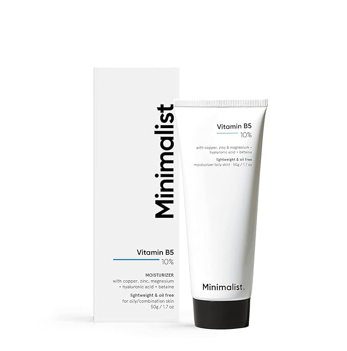 Minimalist Vitamin B5 10% Face Moisturizer for Oily & Acne Prone Skin | Oil Free Fast Absorbing Lightweight Gel | For Women & Men | 1.7 Oz / 50 gm