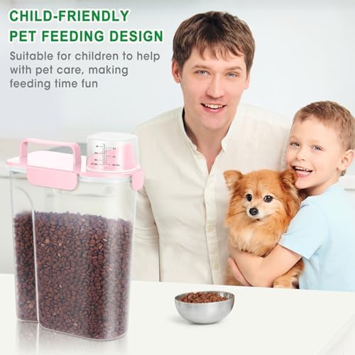 TBMax Cat Dog Food Container 5 to 7 lbs, Secondary Pet Food Storage Beyond a Large Dog Food Bin for Daily Use, Easy-Pouring Bird Seed Dispenser, Portable Travel Kibble Container for Outdoor Feeding